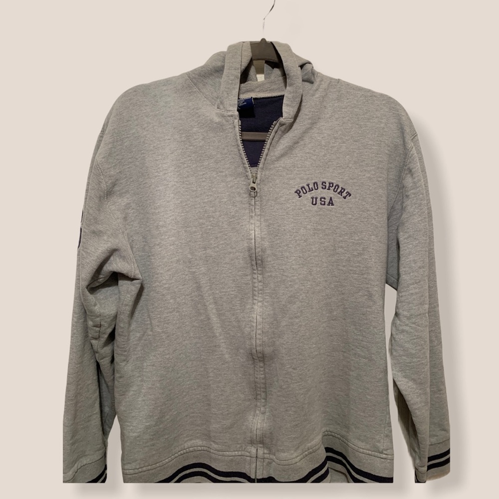 Polo Ralph Lauren Sport Gray Zip Up Vintage XL